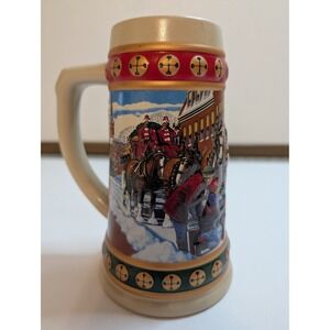 Budweiser Stein Collection Hometown Holiday 1993‎ Ceramic Beer Mug Collectible